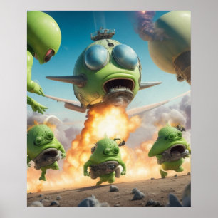 Gassy Galaxies Hilarious Farting Alien UFO Poster