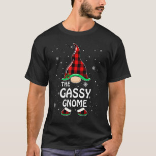 Gassy Gnome Buffalo Plaid Matching Family Christma T-Shirt