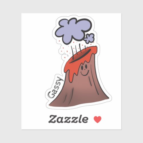 Gassy volcano sticker