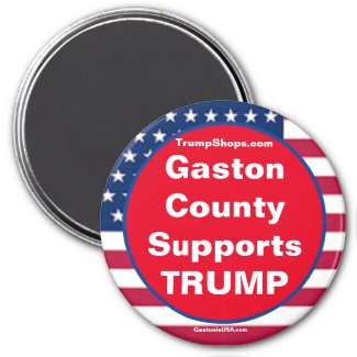 Gaston County Supports TRUMP Patriotic Fridge Magnet