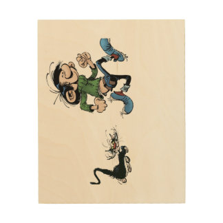 gaston Lagaffe Wood Wall Art