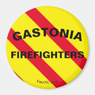 Gastonia Firefighters Red/Yellow/Black Curve Magnet
