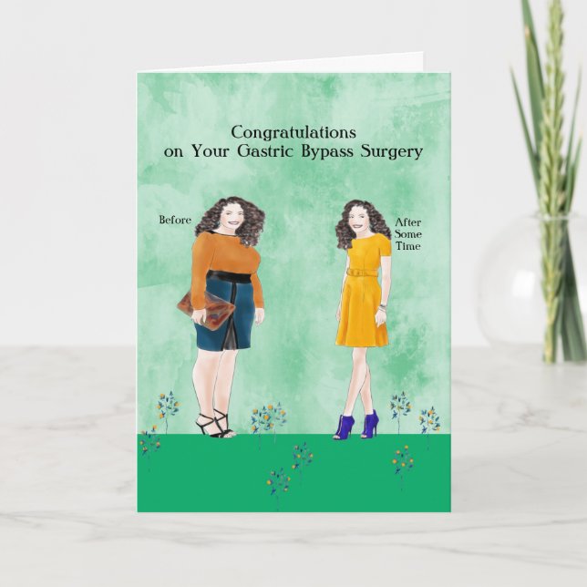 Gastric Bypass Surgery Before & After Dieting Gals Card (Front)