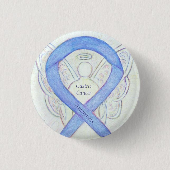 Gastric Cancer Angel Awareness Ribbon Art Pin (Front)