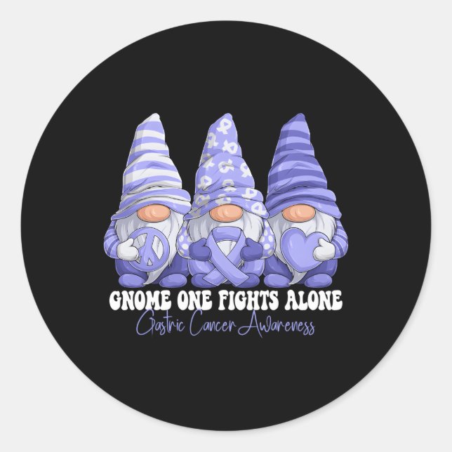 Gastric Cancer Awareness Month Periwinkle Ribbon G Classic Round Sticker (Front)