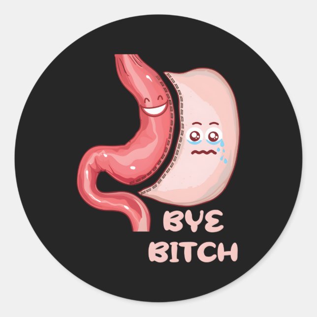 Gastric Sleeve Bariatric Vsg Surgery Gastric Aware Classic Round Sticker (Front)