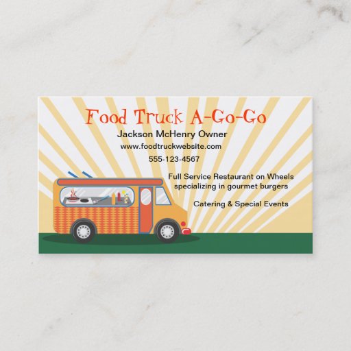 Customizable Gastro Food Truck Business Cards