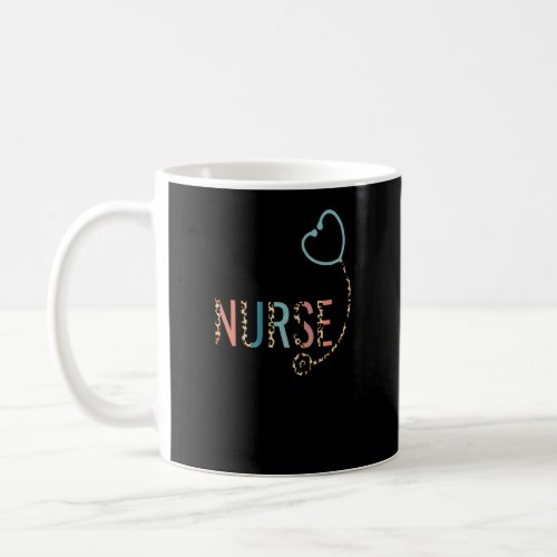 Gastro Nurse Endoscopy Leopard Stethoscope Heart  Coffee Mug