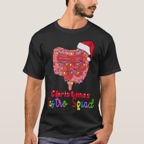 Gastro Nurse Squad Funny Christmas Lights Gastroen T_Shirt