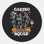 Gastro Squad Halloween Skeleton Dancing Endoscopy  Classic Round Sticker