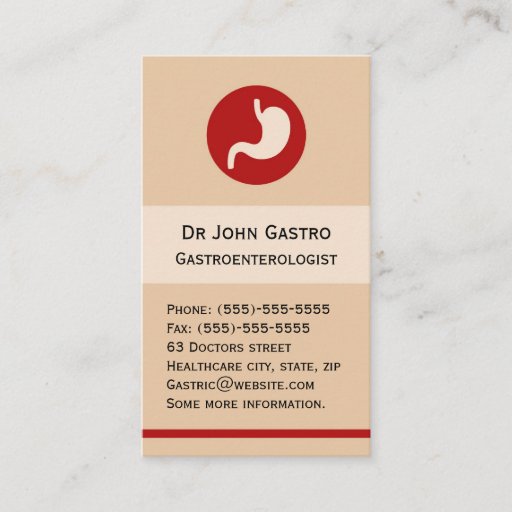 Customizable Gastroenterologist business card