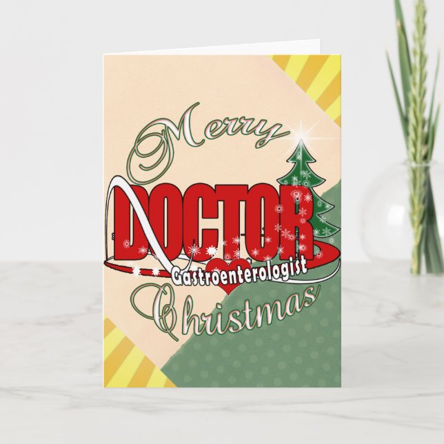 Gastroenterologist DOCTOR CHRISTMAS Holiday Card (Front)