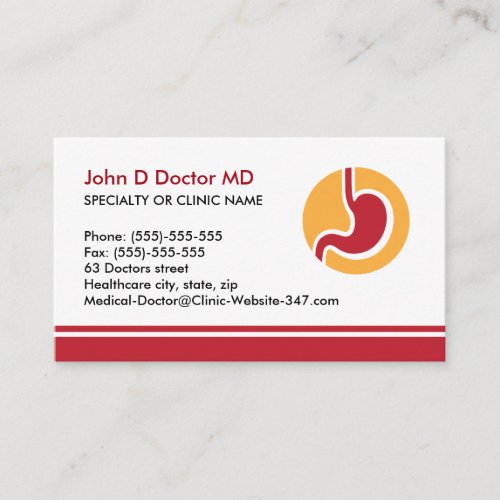 Gastroenterologist gastroentology business card