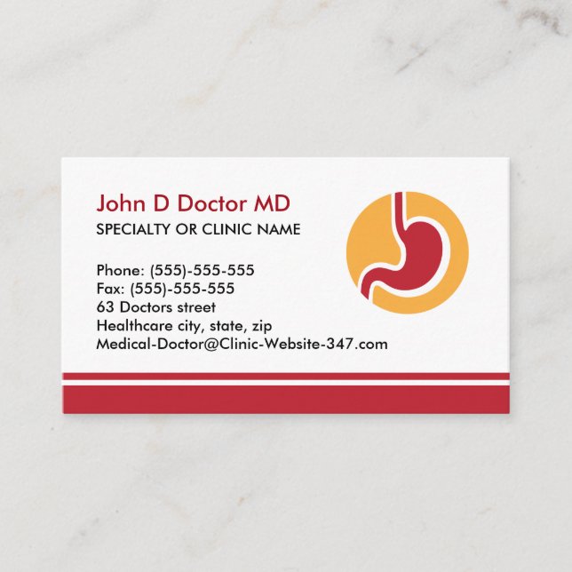 Gastroenterologist gastroentology business card (Front)