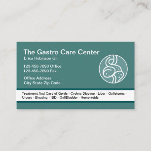 Gastroenterologist Intestinal Theme Business Card
