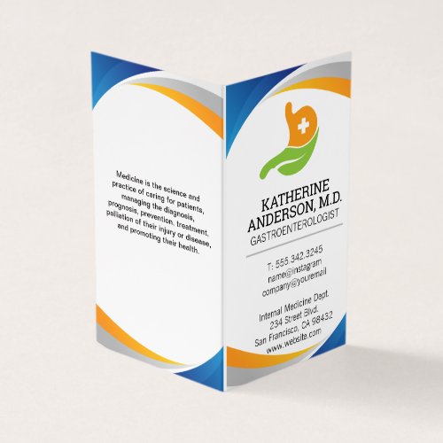 Gastroenterologist Logo  Internal Medicine Business Card