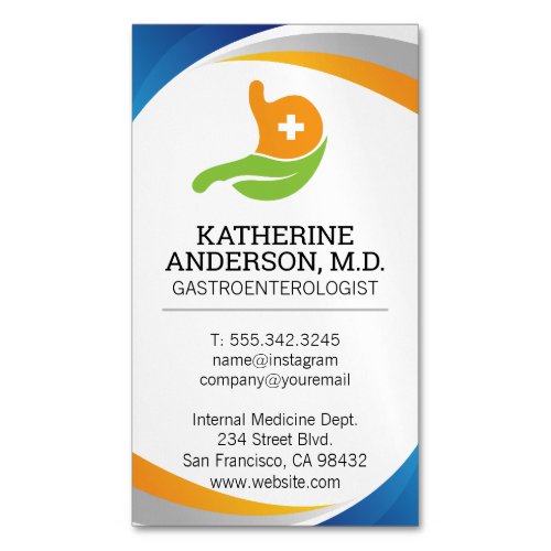 Gastroenterologist Logo  Internal Medicine Business Card Magnet
