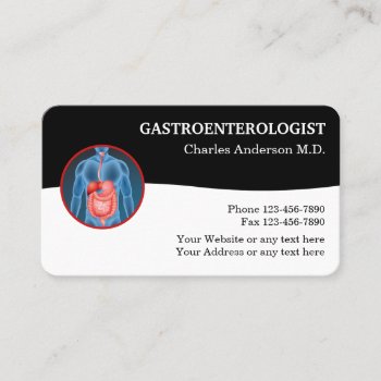 Gastroenterologist Medical Business Cards by Luckyturtle at Zazzle