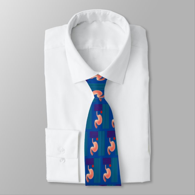 Gastroenterologist Mens Artsy Stomach Design Neck  Neck Tie (Tied)