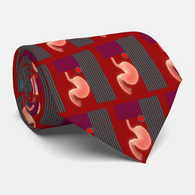 Gastroenterologist Mens Artsy Stomach Design Neck Tie (Rolled)