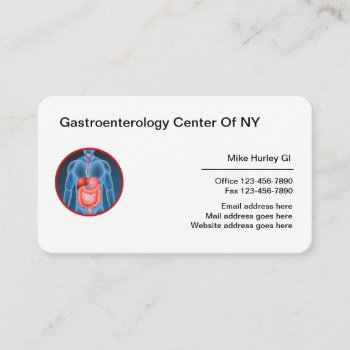 Gastroenterologist Modern Medical Business Cards by Luckyturtle at Zazzle