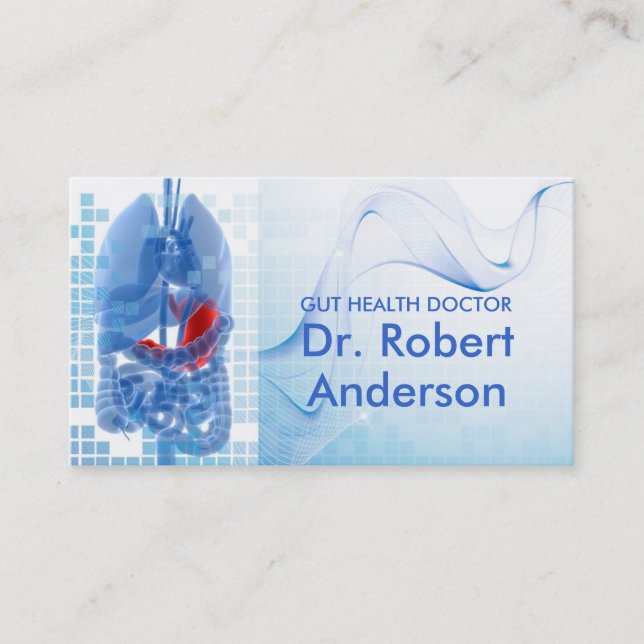 Gastroenterologist Registered Dietitian Gut Health Business Card (Front)