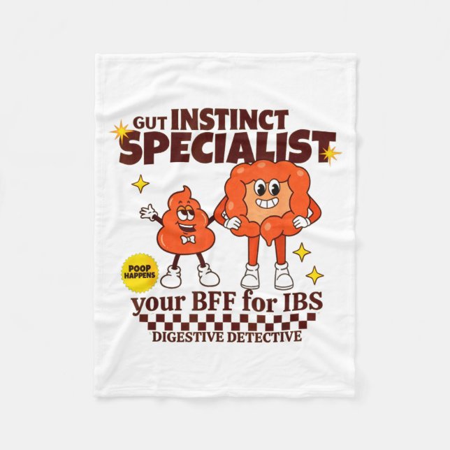 Gastroenterologist Retro Intestine Gift Ibs Gi Nur Fleece Blanket (Front)