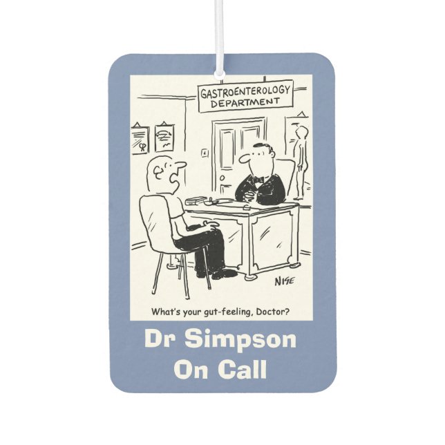 Gastroenterology Cartoon Car Air Freshener (Front)
