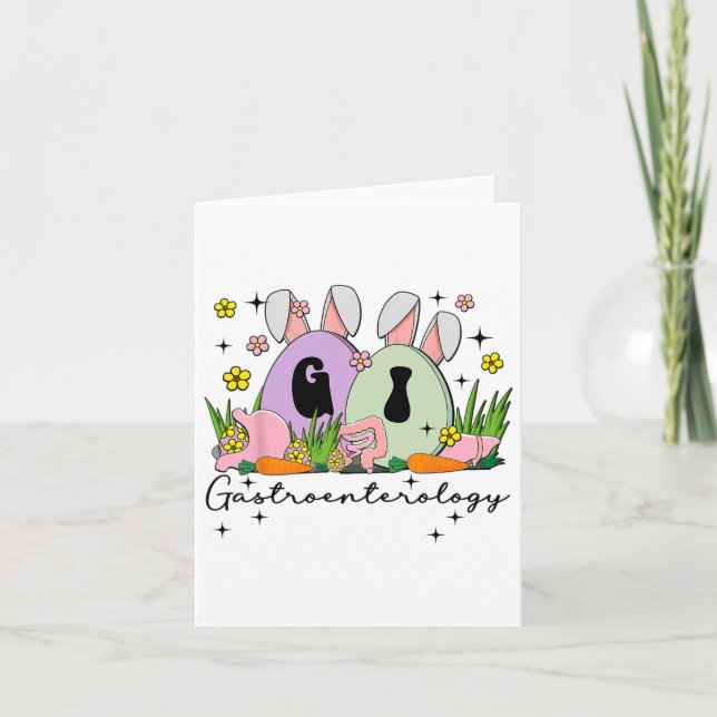 Gastroenterology Gi Nurse Easter Bunny Endoscopy T Card (Front)