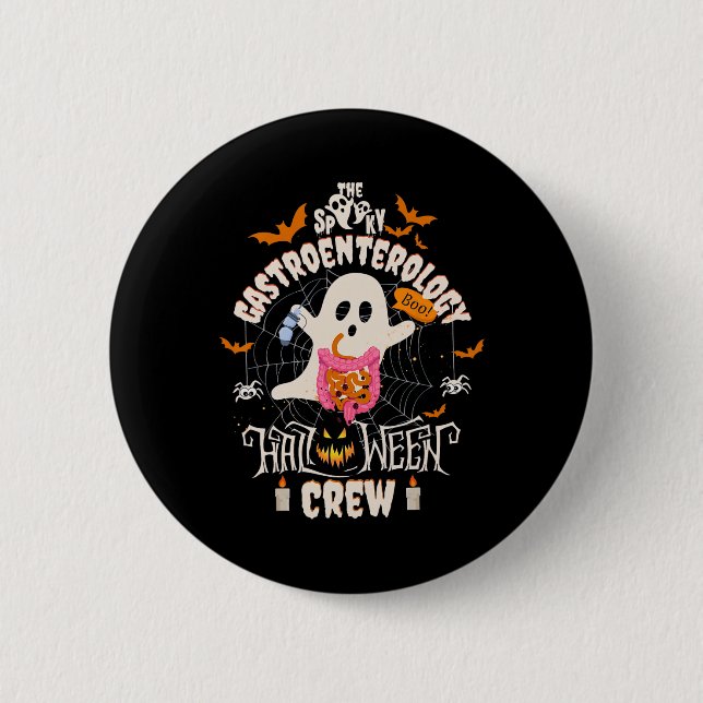 Gastroenterology Halloween Crew Endo Tech Gi Gastr Button (Front)