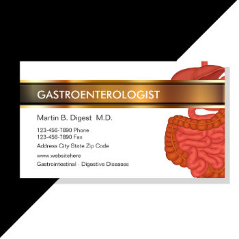 Gastroenterology Medical Business Cards by Luckyturtle at Zazzle