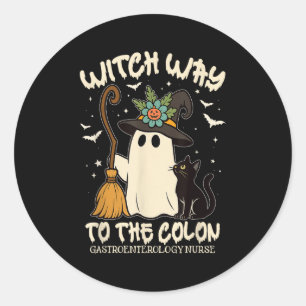Gastroenterology Nurse Halloween Endo Nurse Ghost Classic Round Sticker