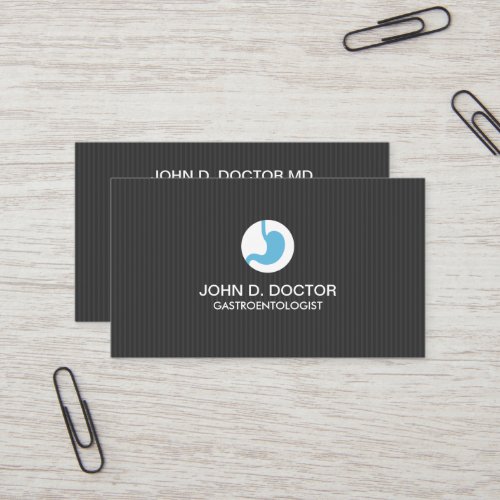 Gastrology or gastrologist dark gray professional business card