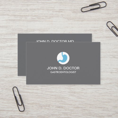 Gastrology or gastrologist gray business card