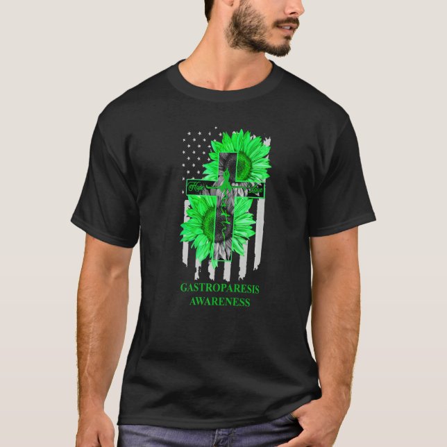 Gastroparesis Awareness Green Ribbon Faith Hope Lo T-Shirt (Front)
