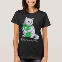 Gastroparesis Awareness Month Green Ribbon Cat T-Shirt