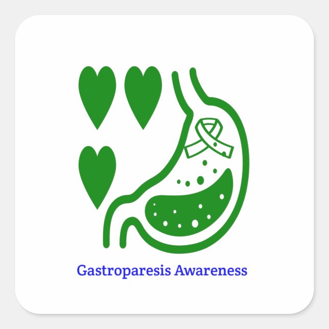 Gastroparesis Awareness Square Sticker (Front)