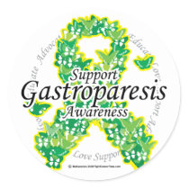 Gastroparesis Butterfly Ribbon Classic Round Sticker