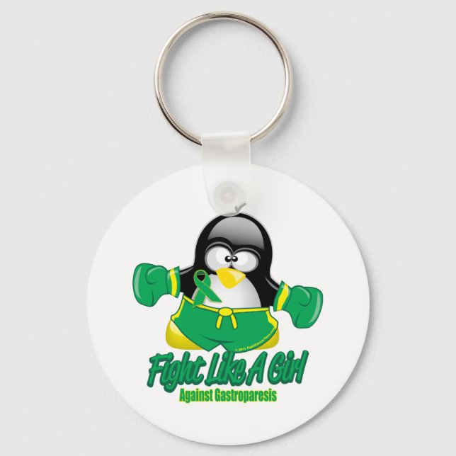 Gastroparesis Fighting Penguin Keychain (Front)