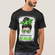 Gastroparesis Warrior Messy Bun Hair Gastroparesis T-Shirt