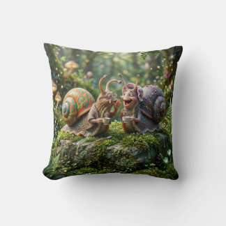 Gastropod Gossips Throw Pillow