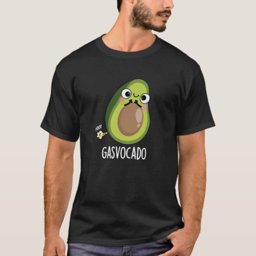 Gasvocado Funny Farting Avocado Pun Dark BG T_Shirt