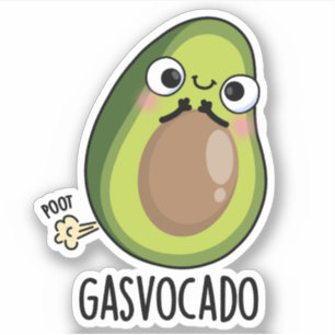 Gasvocado Funny Farting Avocado Pun  Sticker