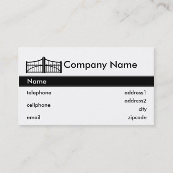 Gate Business Card Design by dogsballx at Zazzle