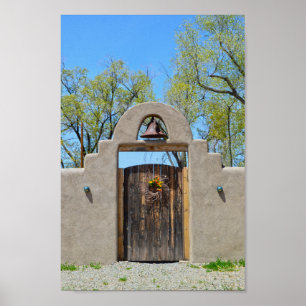 Gate in an Adobe Wall, New Mexico Poster