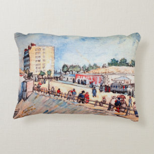 Gate in the Paris Ramparts by Vincent van Gogh Accent Pillow