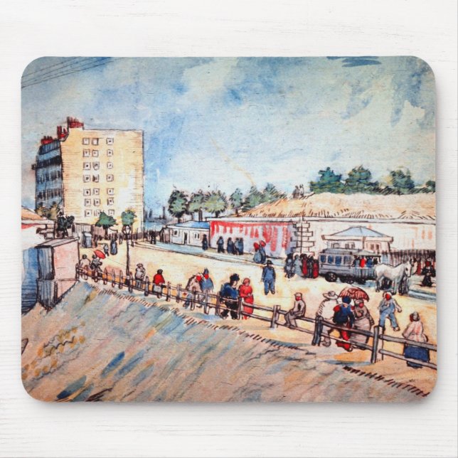 Gate in the Paris Ramparts by Vincent van Gogh Mouse Pad (Front)