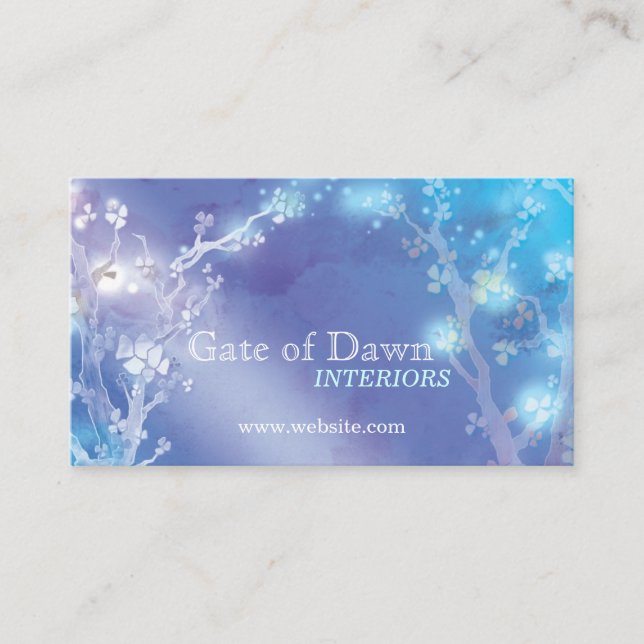 "Gate of Dawn" Jewel Floral Trees Business Card (Front)