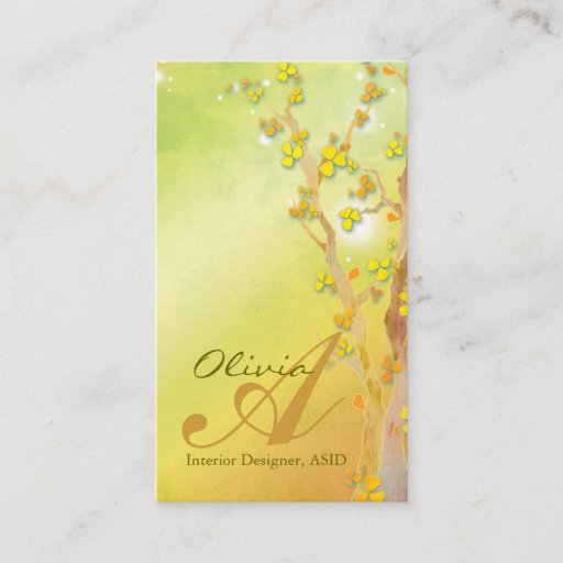 Customizable Gate of Dawn Trees Monogram Business Cards
