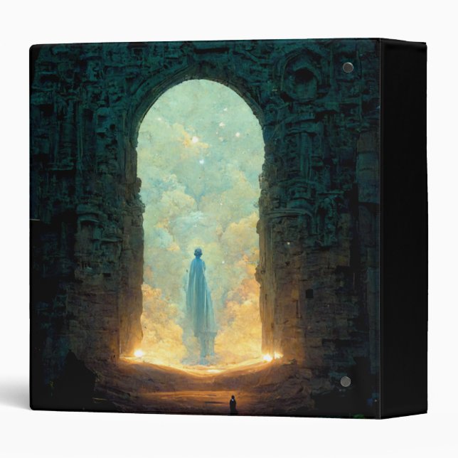 Gate of the Gods Fantasy Sci-Fi Art 3 Ring Binder (Back/Spine)